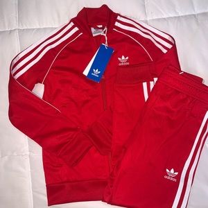 NWT ADIDAS SST TRACKSUIT (Race car RED) kids